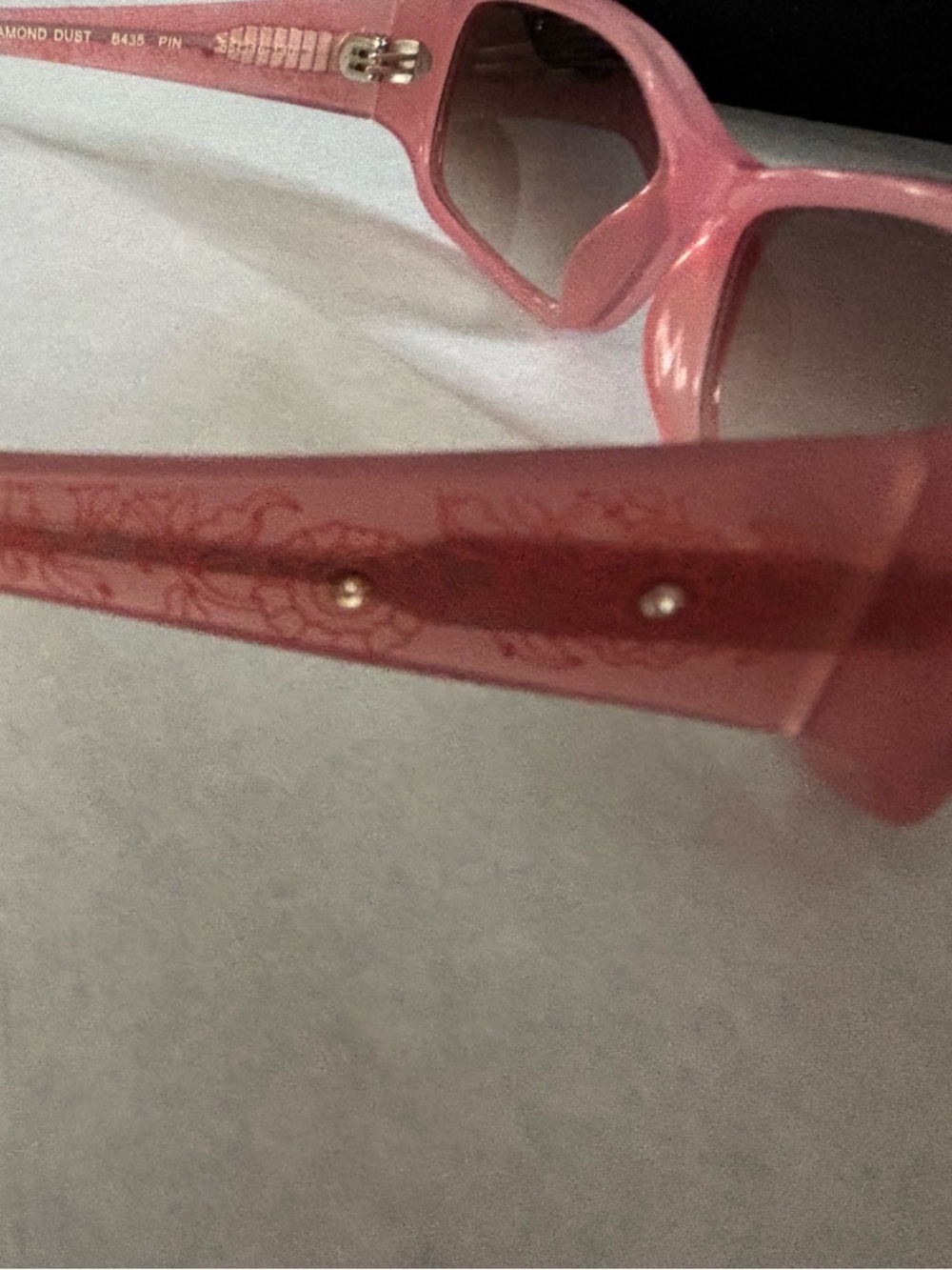 Ted Baker Soft Pink Rectangular Sunglasses with Brown Gradient Lenses - Picture 3 of 7